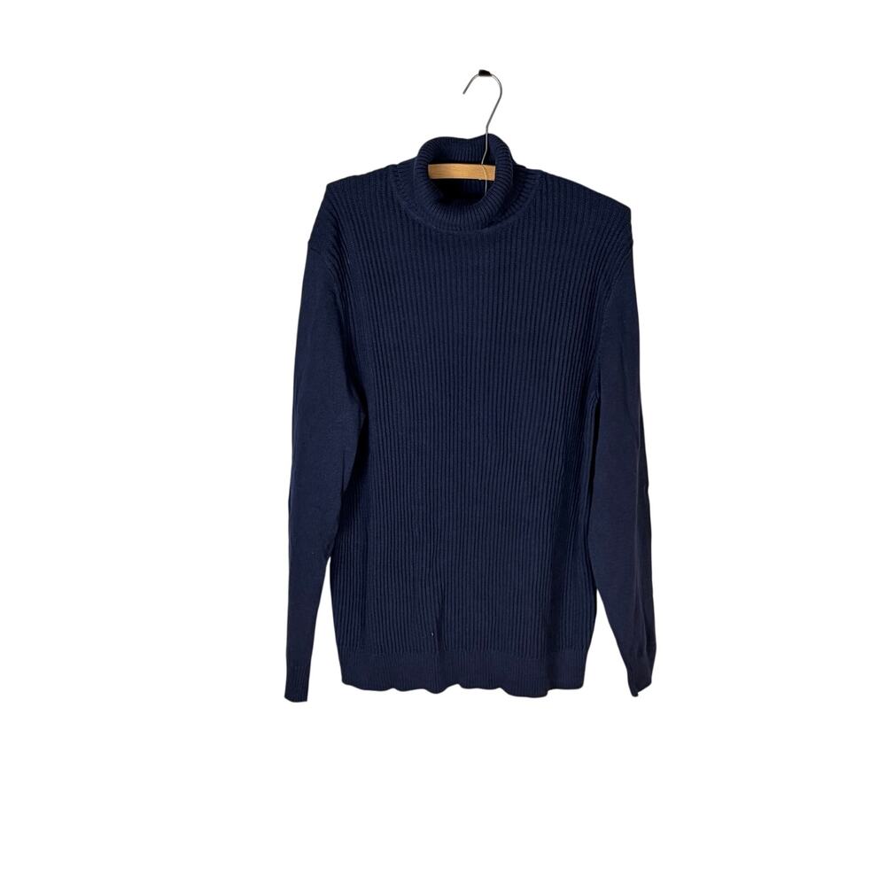 Club Room Navy Blue Rib Knit Turtleneck Sweater Mens M NWT Winter